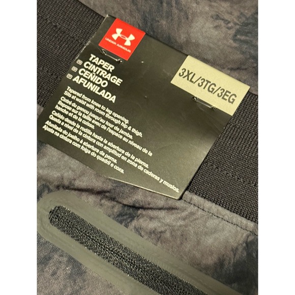 NWT $90 Under Armour Men's UA Elite Print Tapered Pant‎ 3XL Fitted Black Cloud - Picture 6 of 8